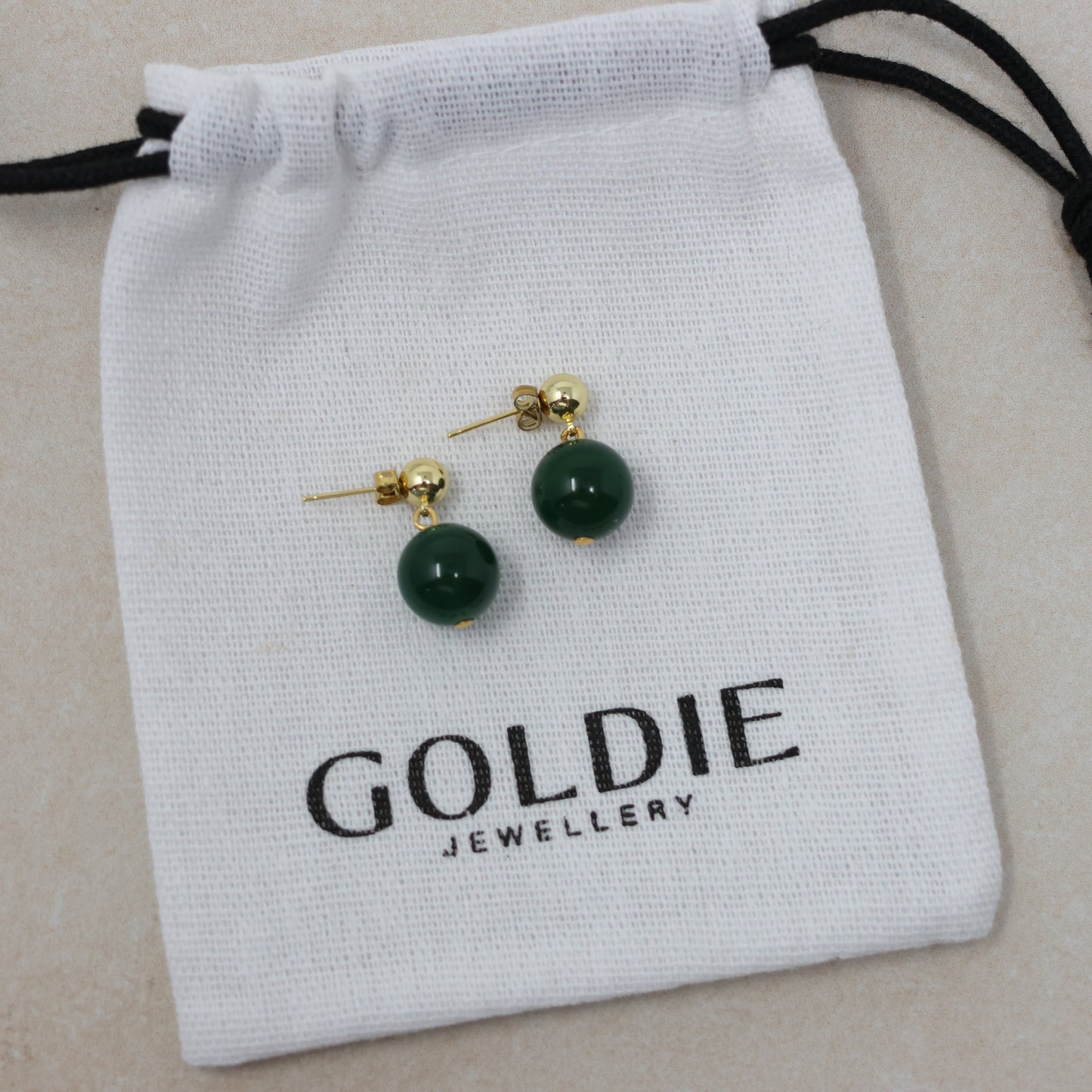 Taylor Earrings - Green Onyx