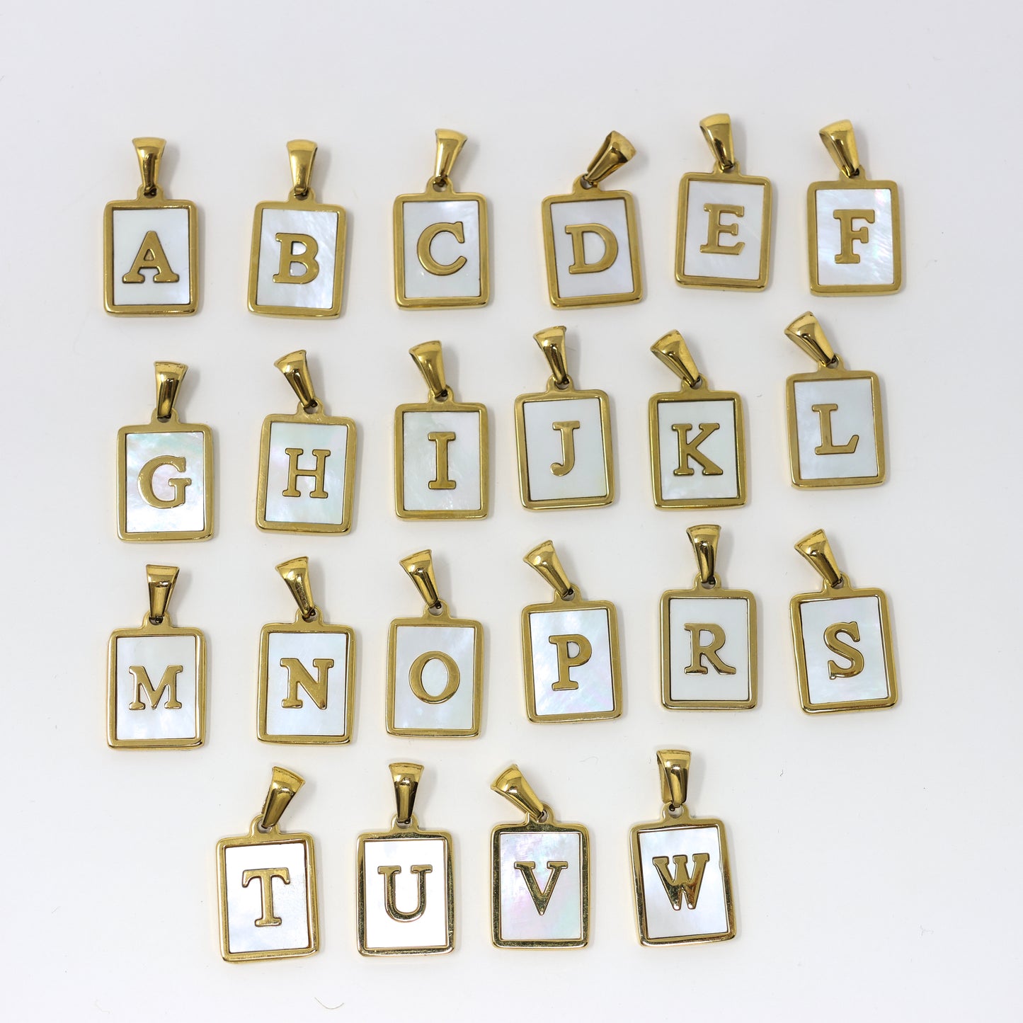 Initial Mother of Pearl Tag Necklace