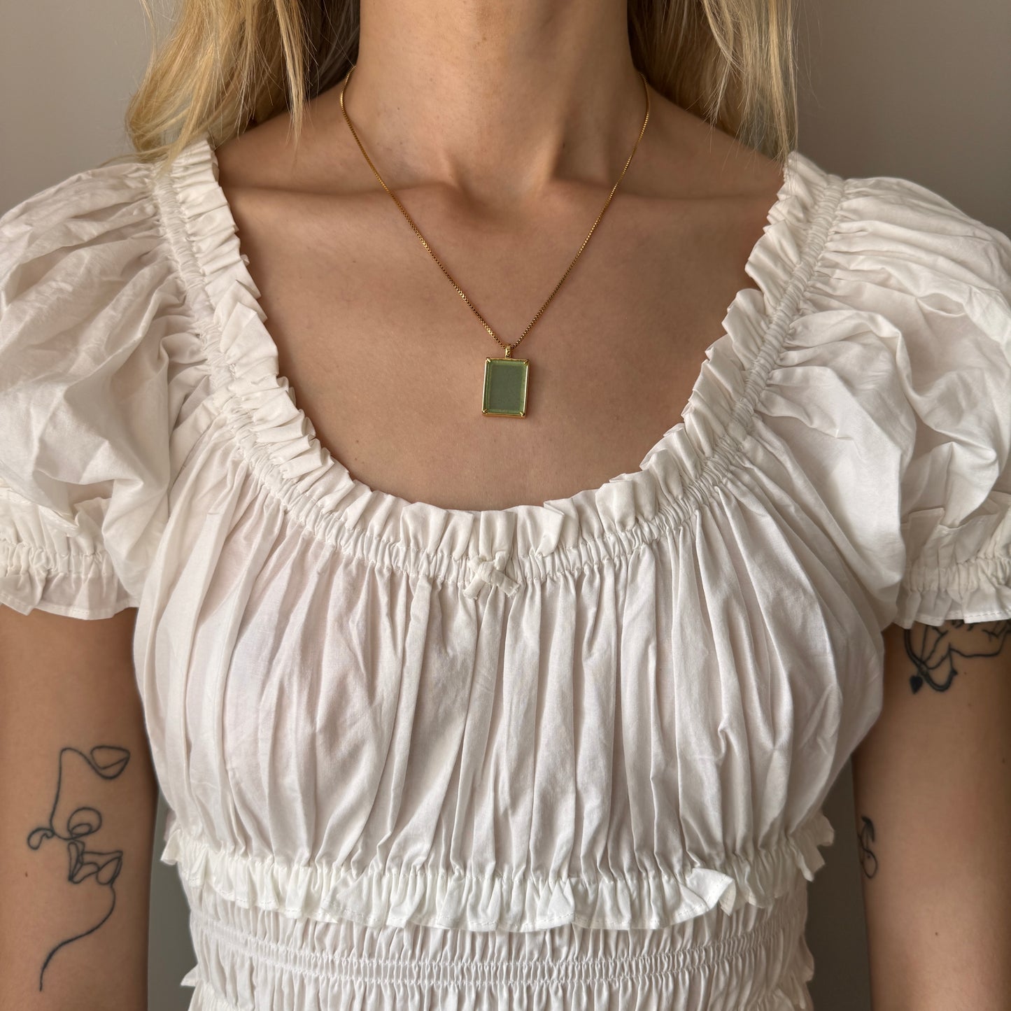 Irene Necklace - Green Agate