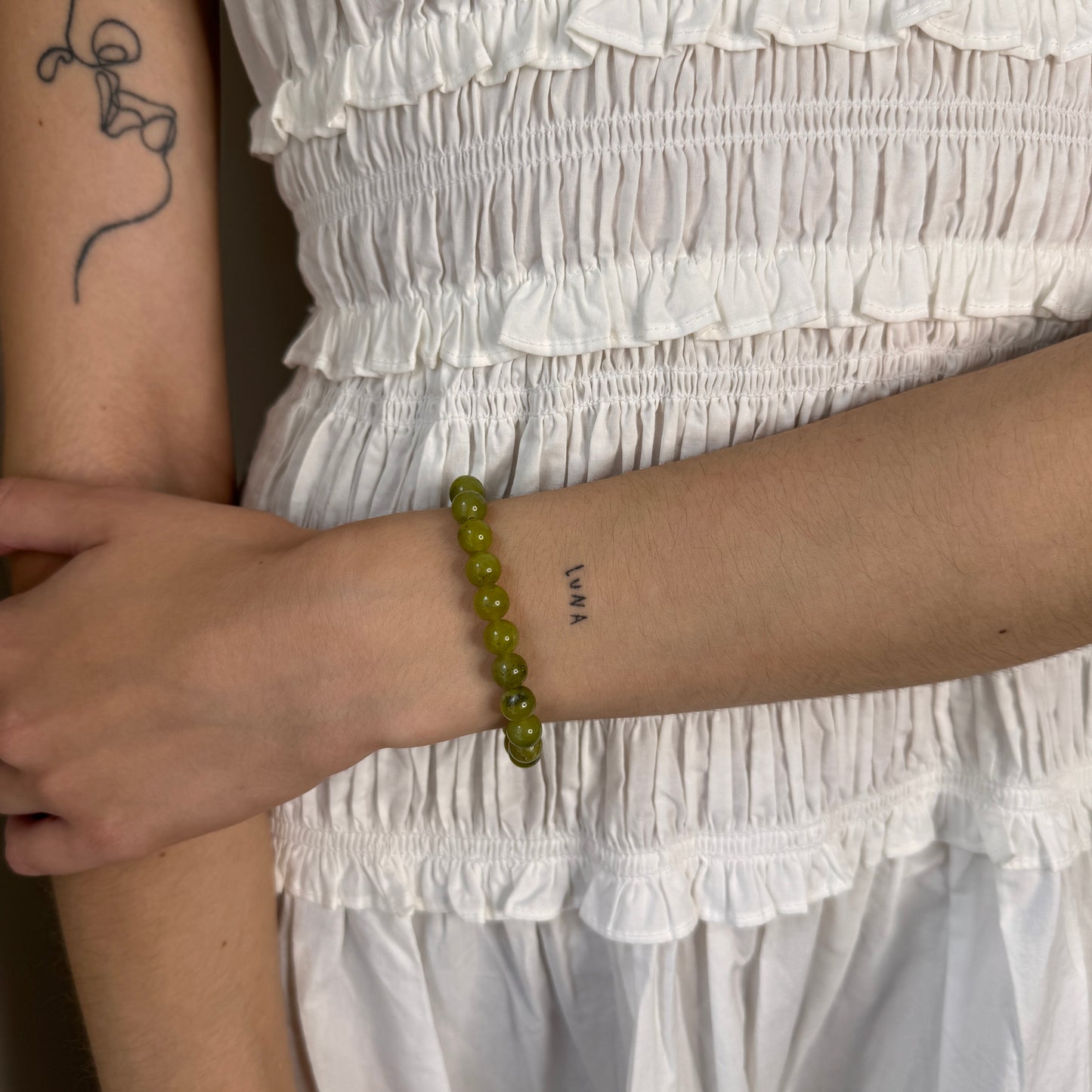 Camille Bracelet - Olive Jade