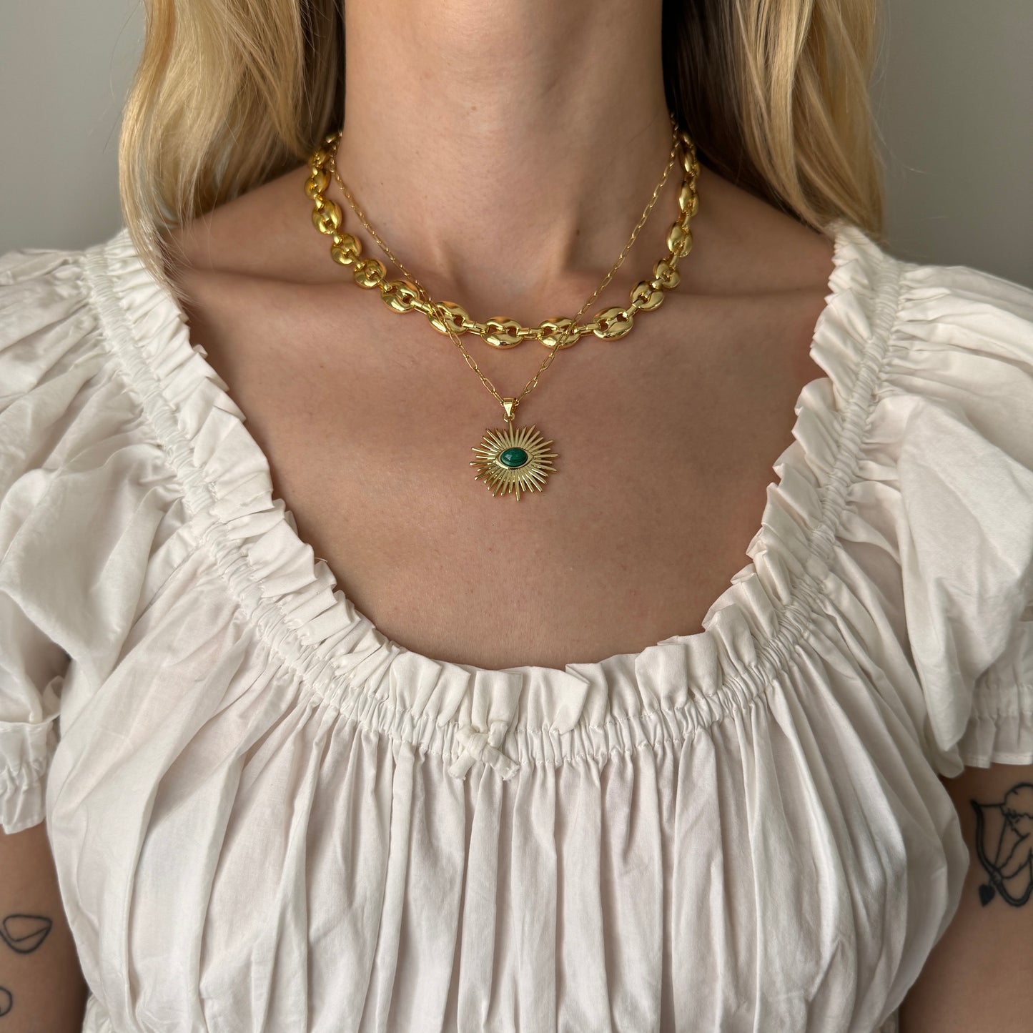Sunbeam Necklace - Malachite