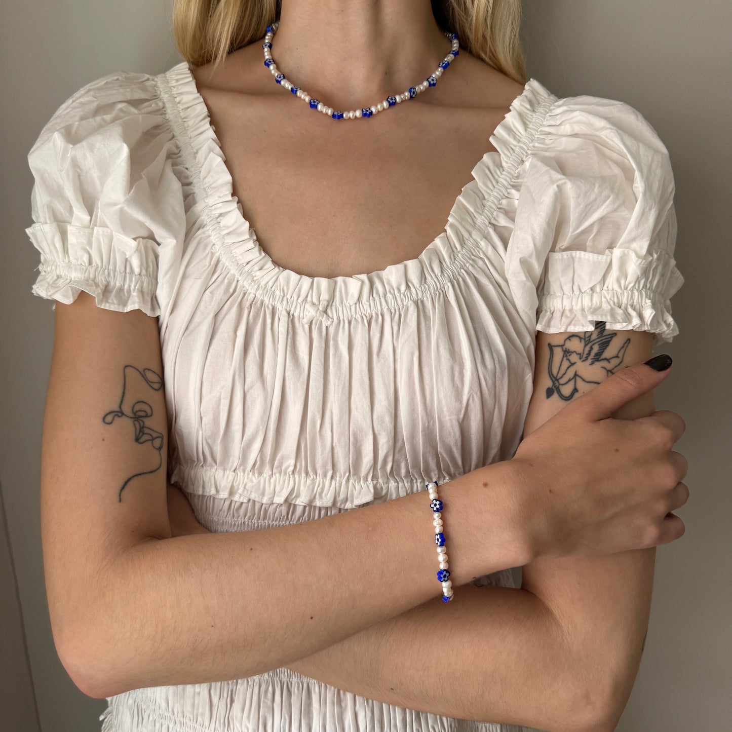 Leila Bracelet - Blue Flowers