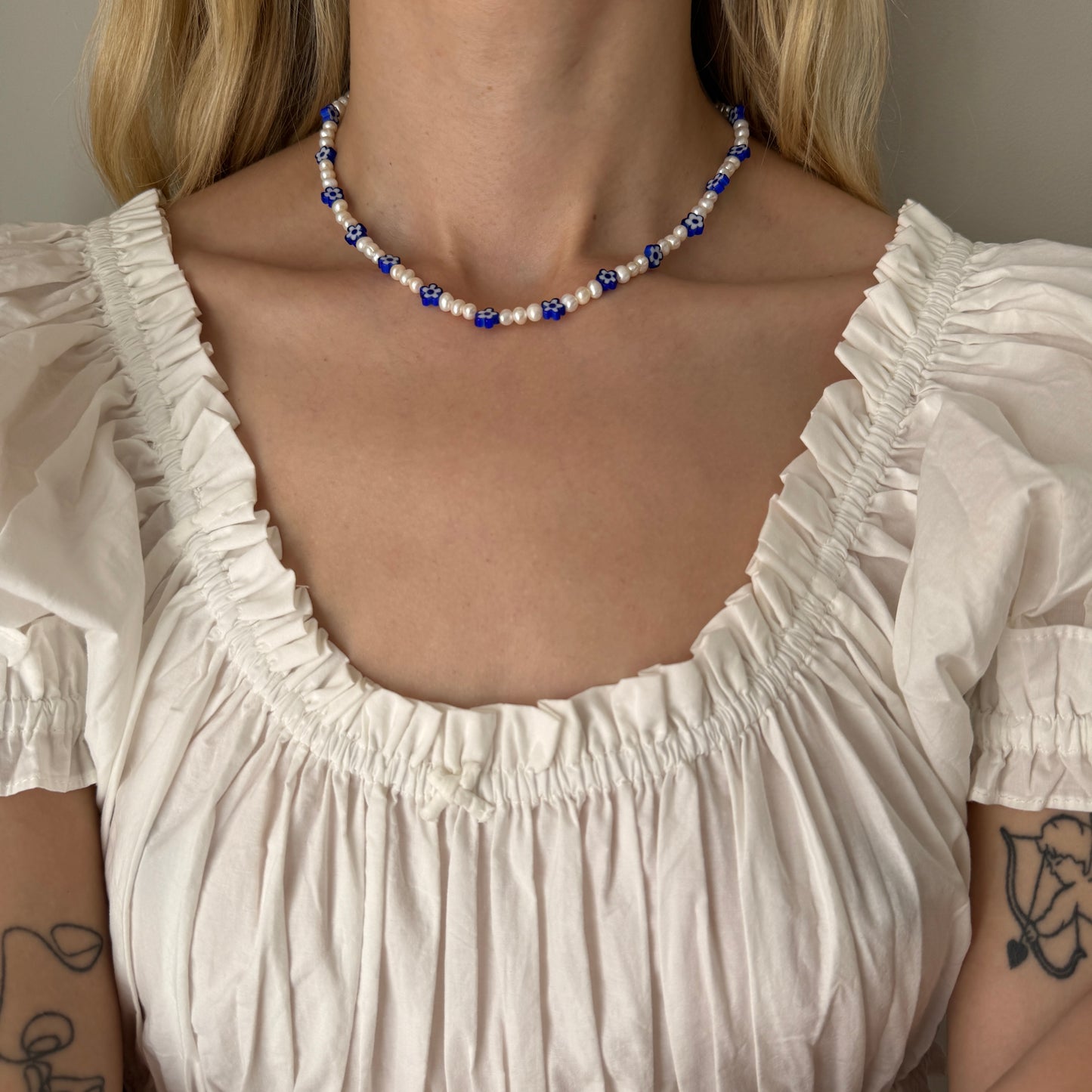 Leila Necklace - Blue Flowers