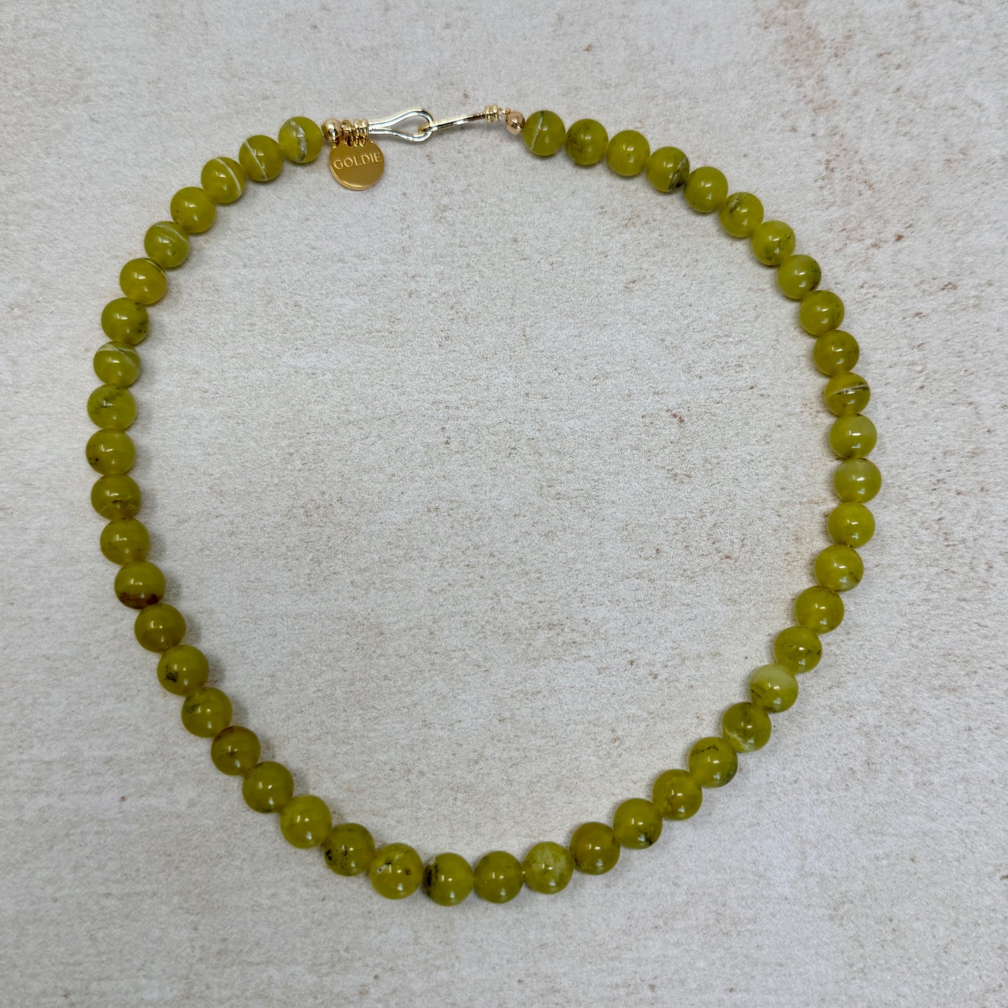 Camille Necklace - Olive Jade