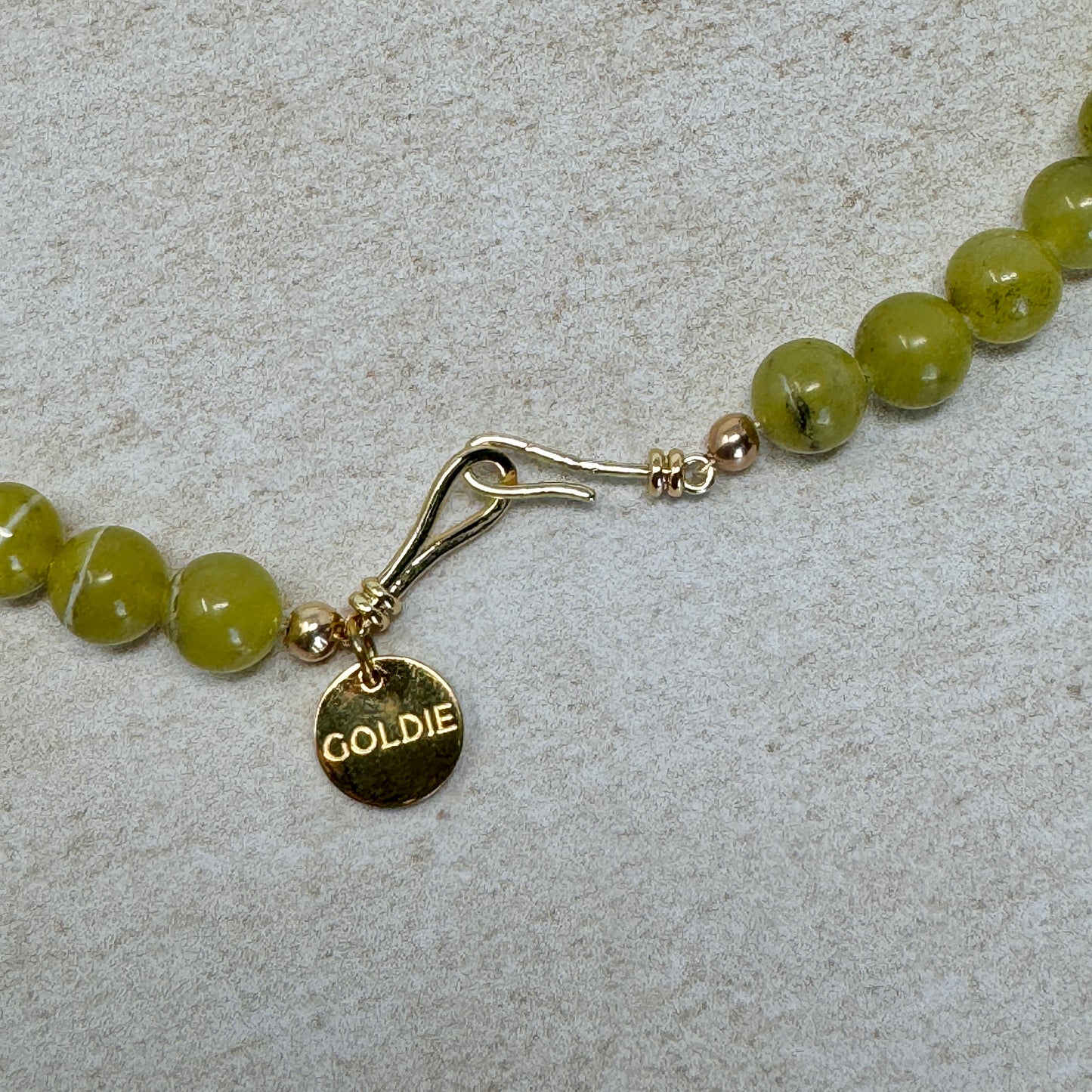 Camille Necklace - Olive Jade