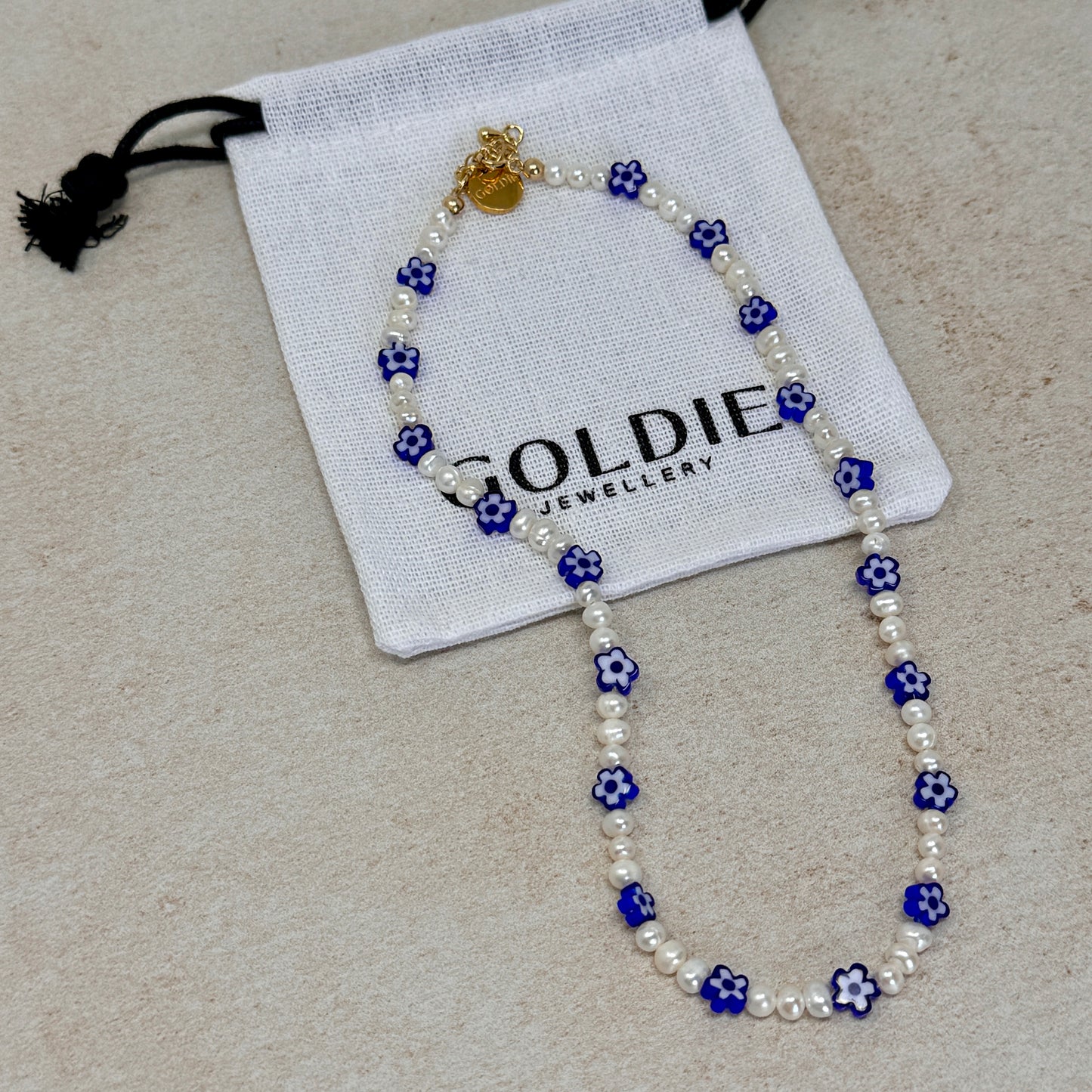Leila Necklace - Blue Flowers