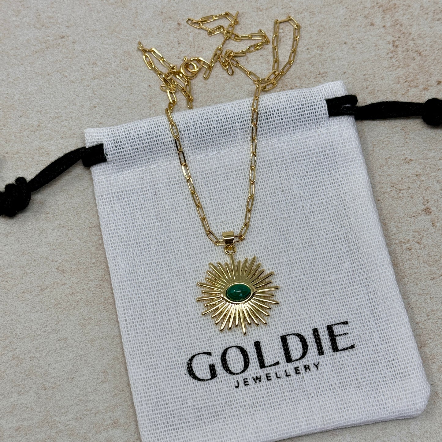 Sunbeam Necklace - Malachite