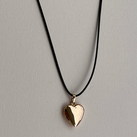 Heart Locket on Cord Necklace