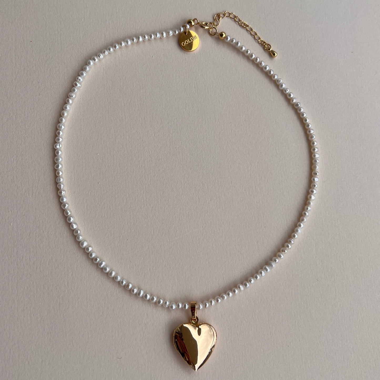 Pearl Necklace with Heart Locket