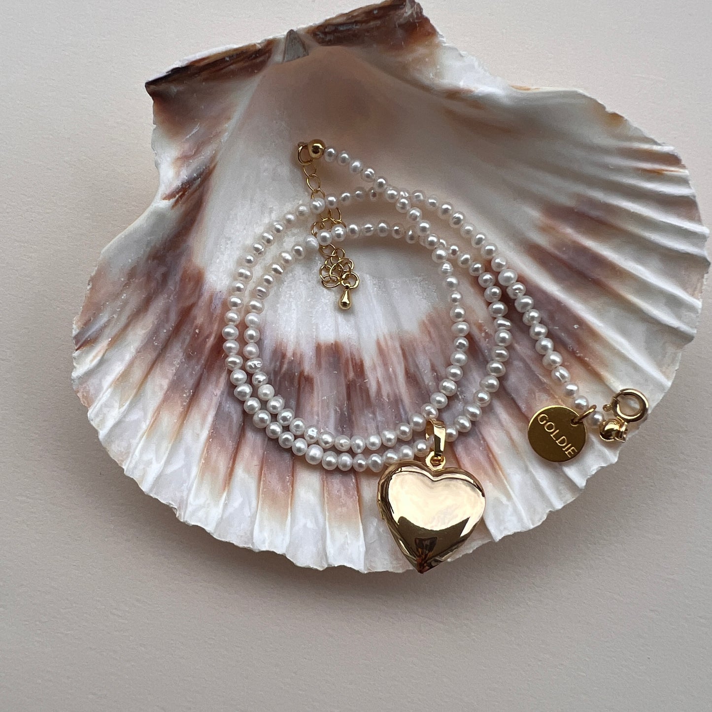 Pearl Necklace with Heart Locket
