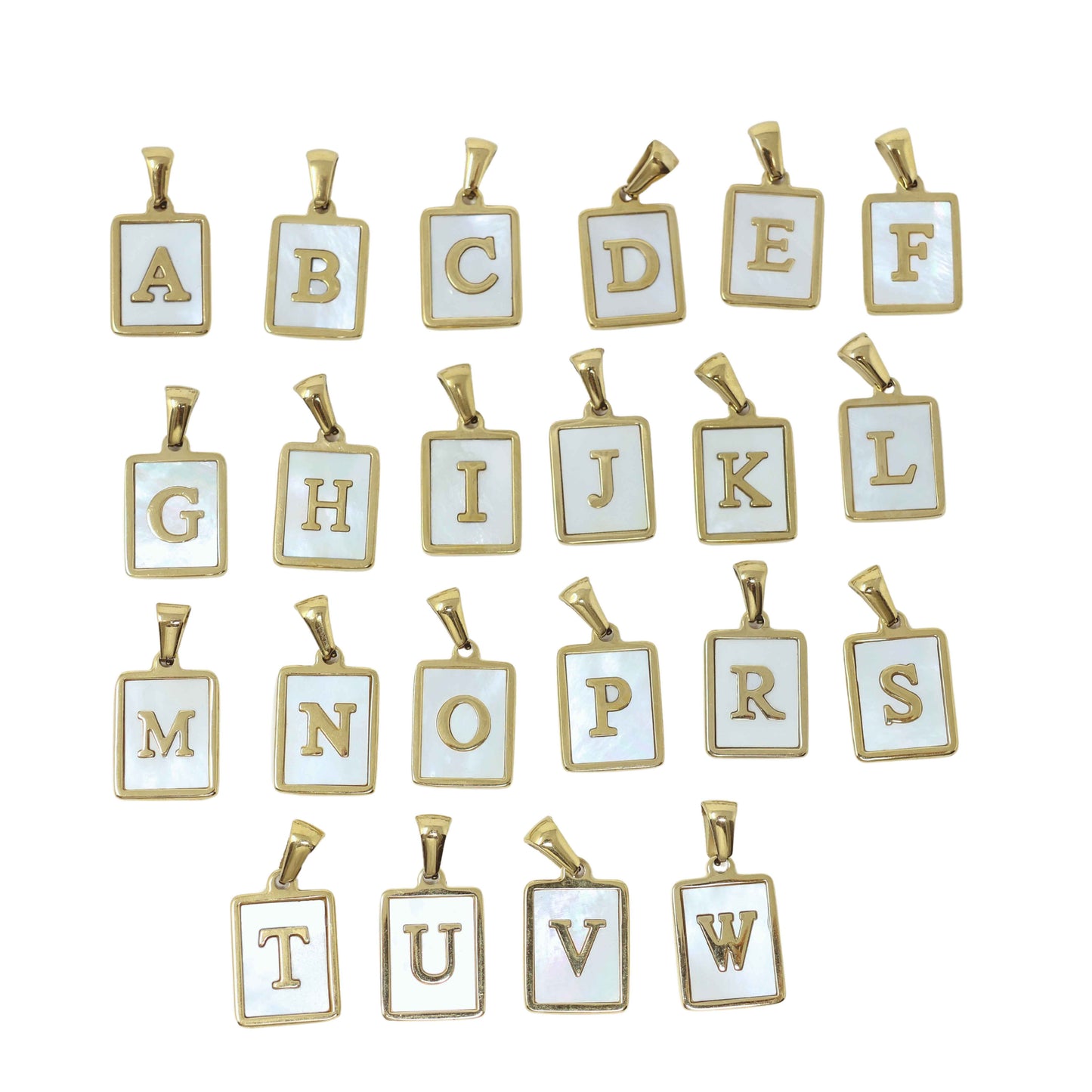 Initial Mother of Pearl Tag Necklace