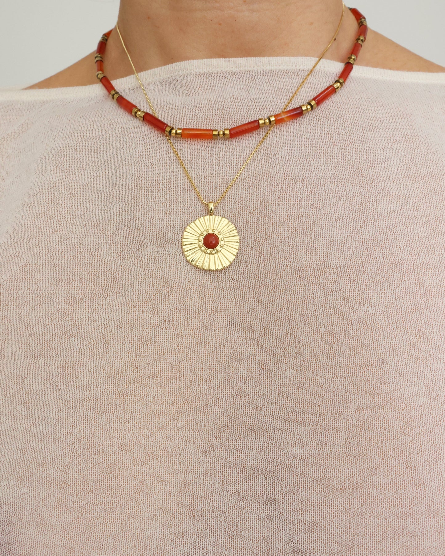 Limone Necklace  - Carnelian
