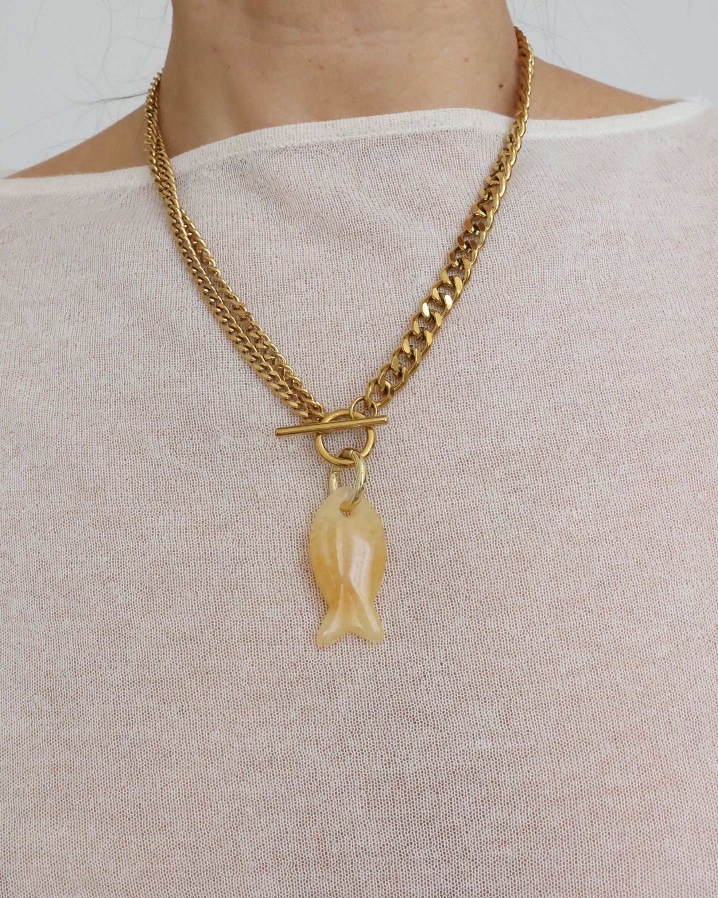 Topaz Fish Charm