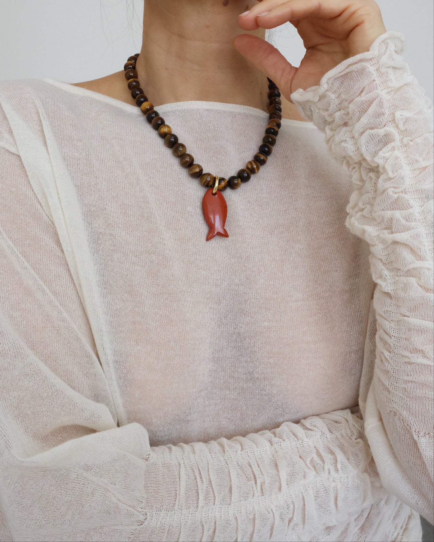 Red Jasper Fish Charm
