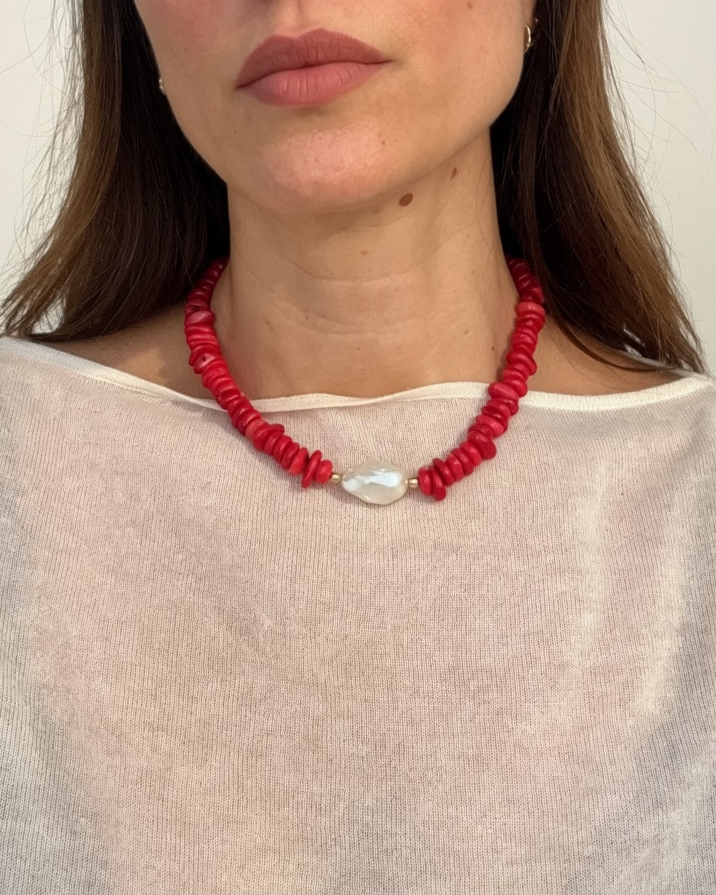 Allegra Necklace - Red Coral