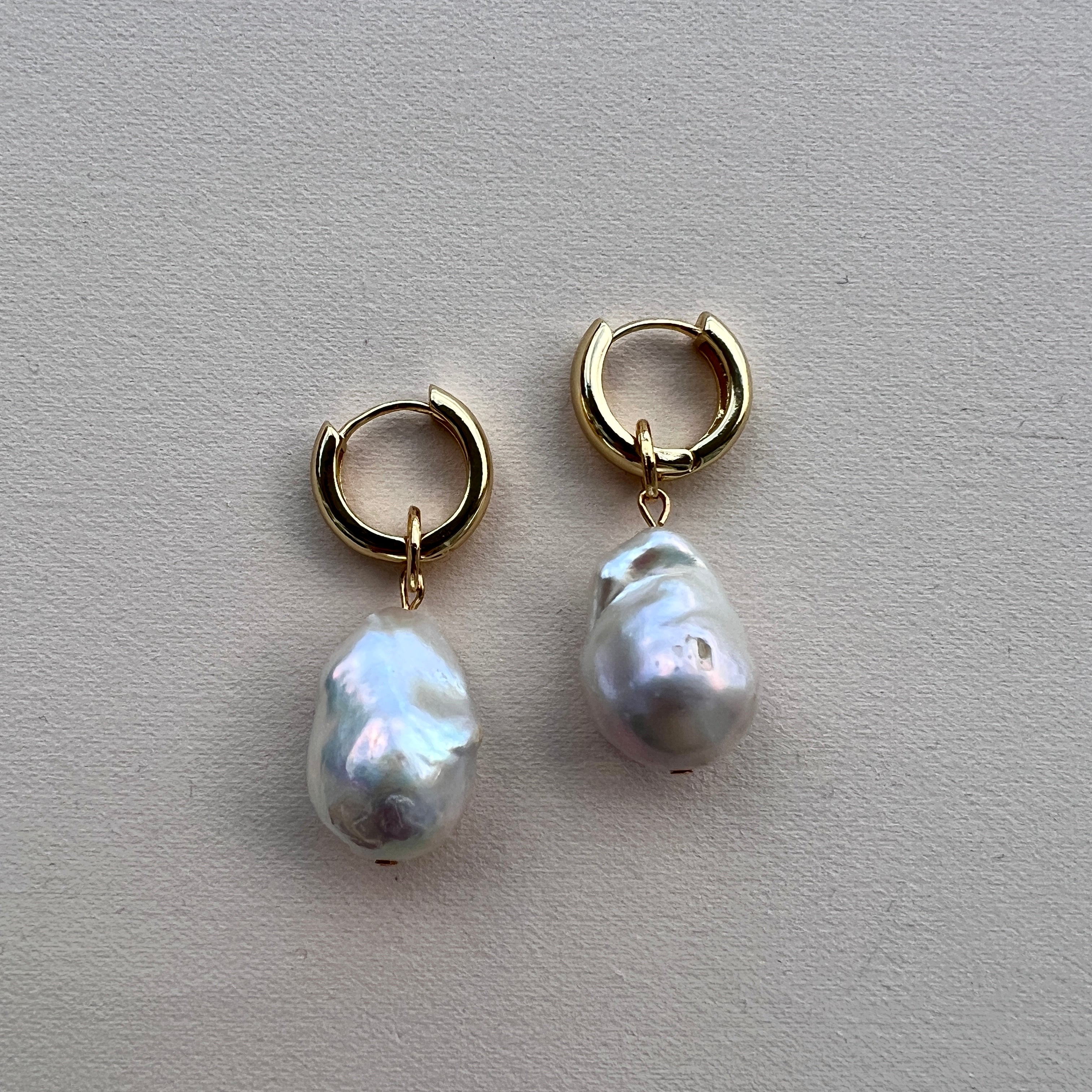 Baroque sale pearl hoops