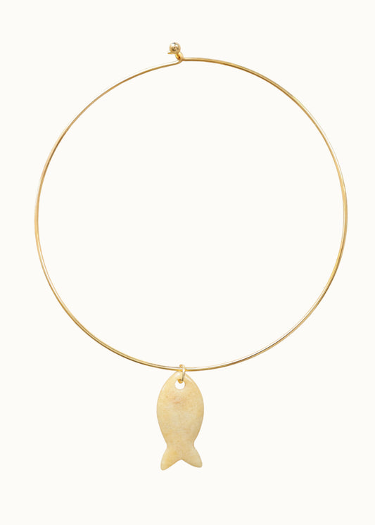 Fish Wire Necklace - Topaz
