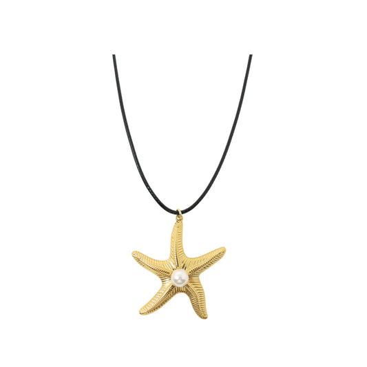 Pearly Starfish Cord Necklace