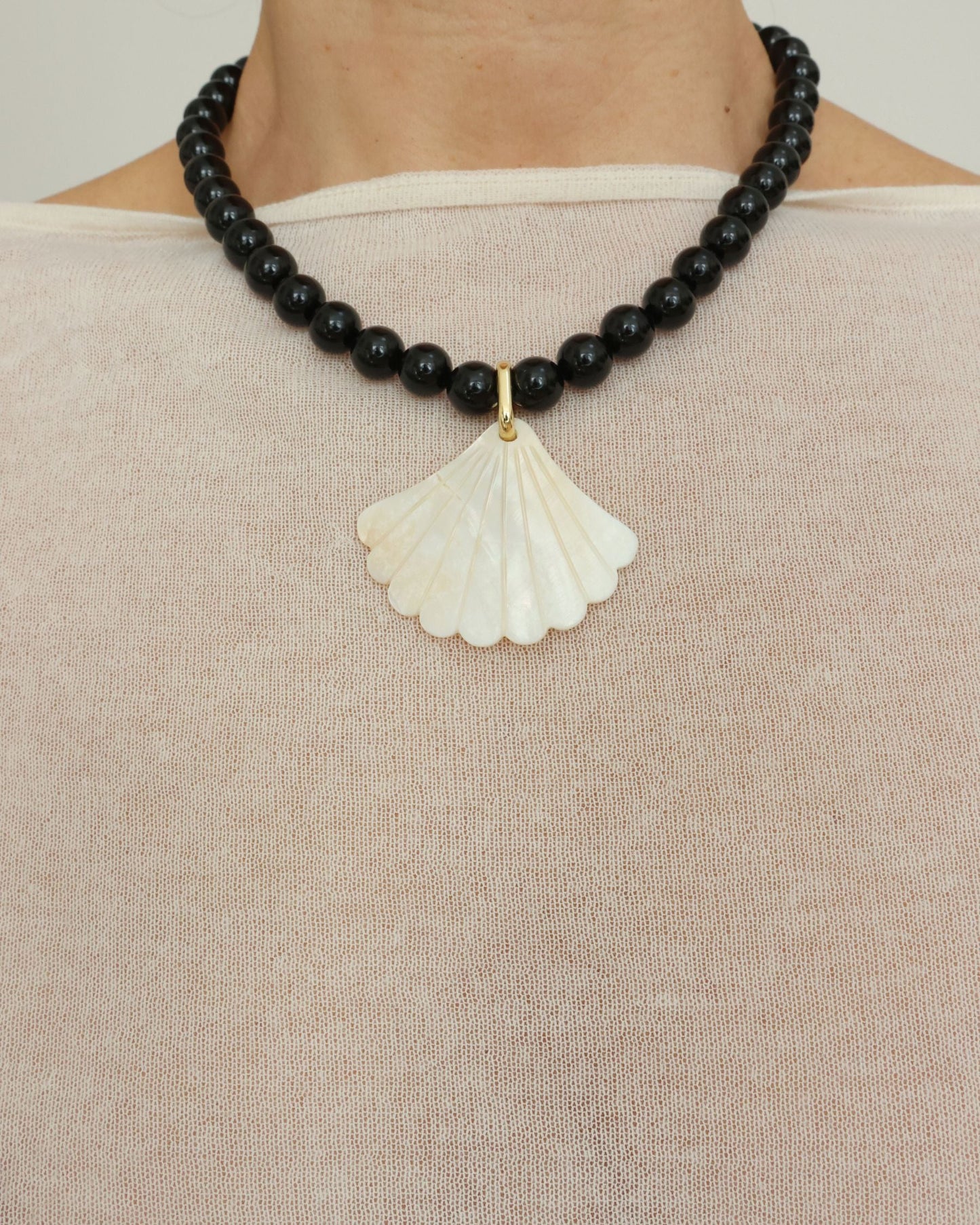 Mother of Pearl Fan Charm